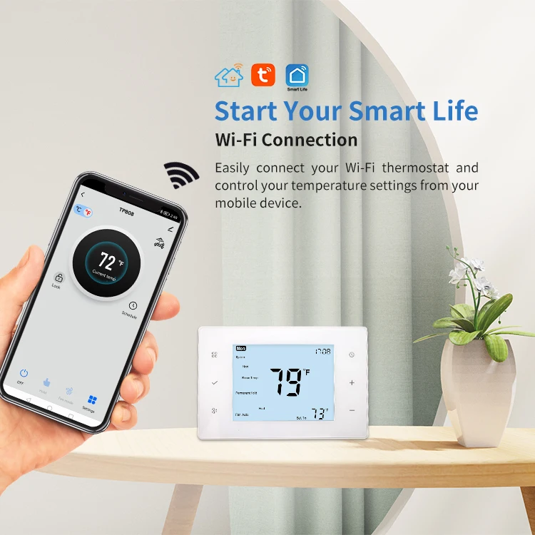 Hvac Heat Pump Heating And Cooling 24v Digital Wireless Thermostat