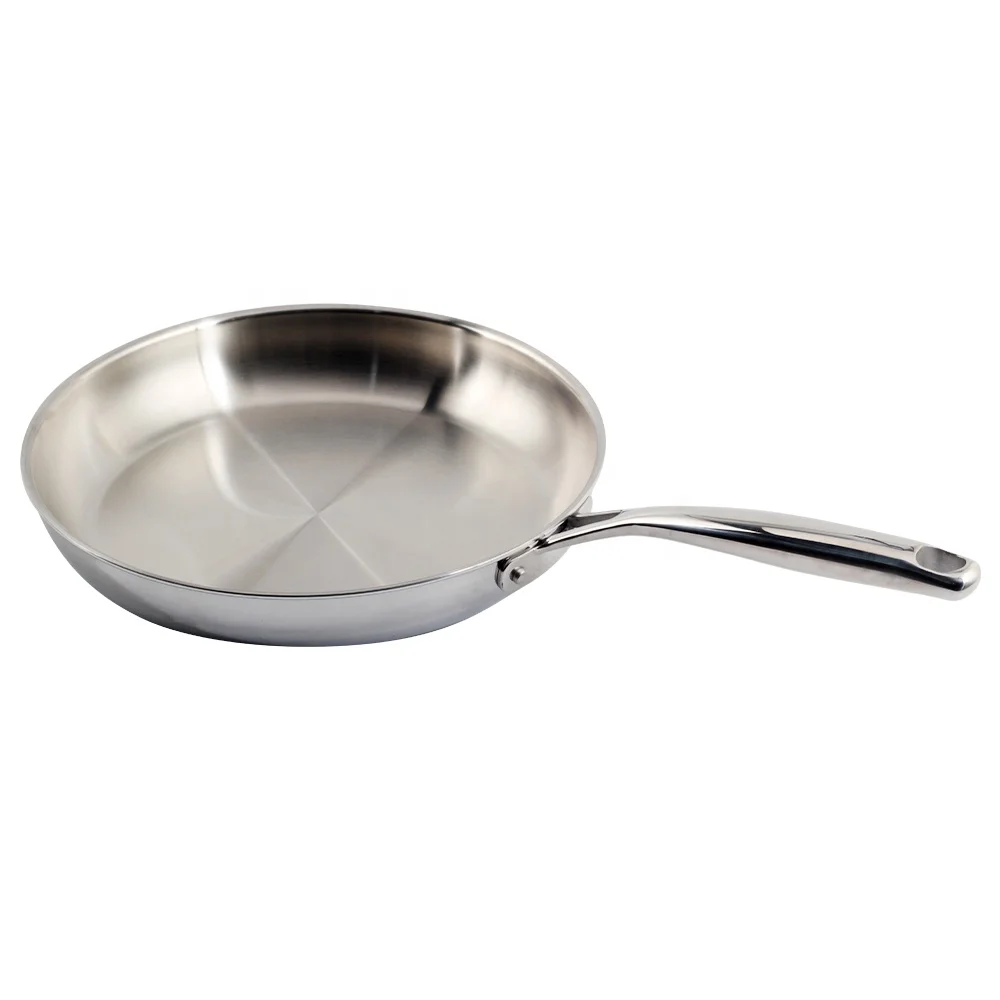 Whole Body Tri-Ply Oven Safe Induction Kitchen Stainless Steel 8inch Frying Pan