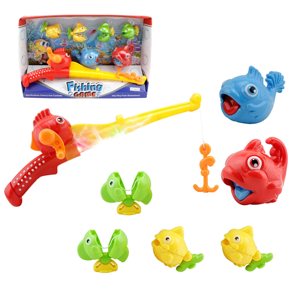 
No Magnetic Fishing Game Toy with Light Bathtub Toy Kids , Swimming Pool Fish Toy with Rod , Fun Gift for Age 3  Boys and Girl 