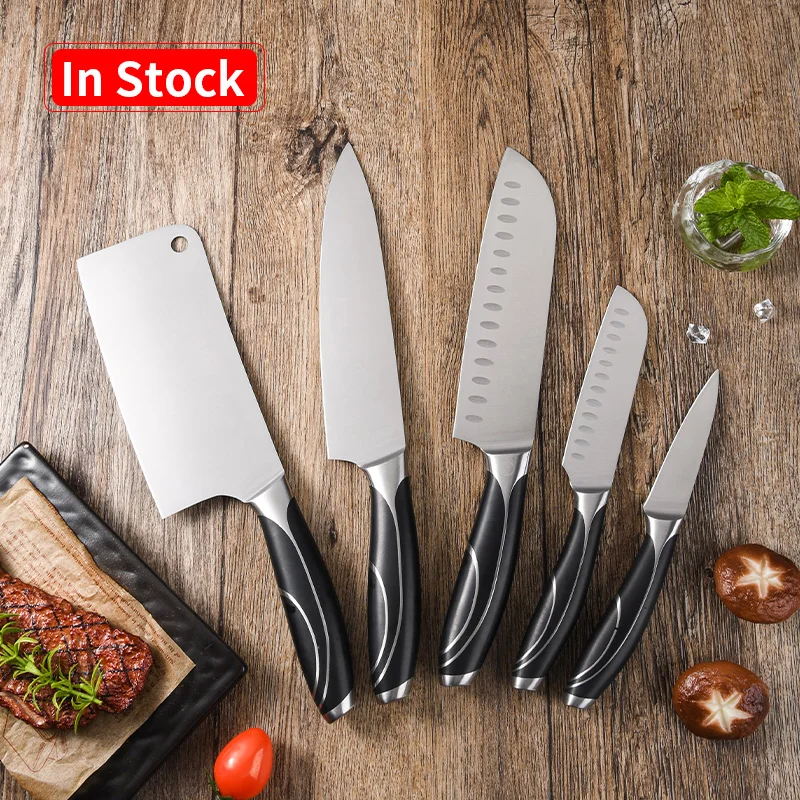 Household Knives Supplier Custom Kitchen Chef Set Accessory Kitchenware Scissors Sharpener 7' Slicing Chopping Knife for Fish