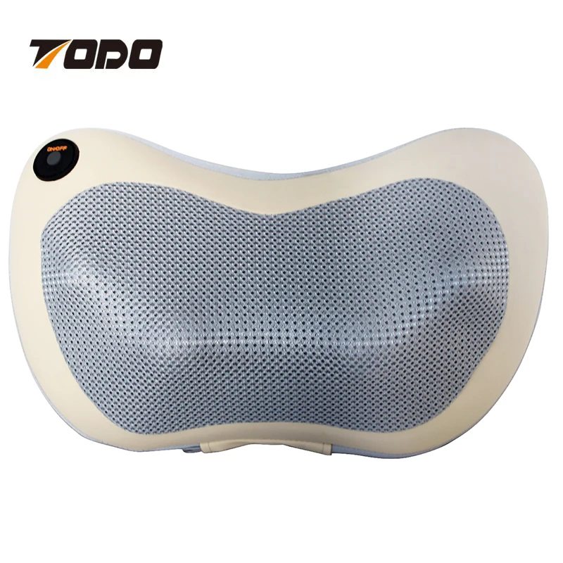 Multi-function electric rechargeable shiatsu kneading neck car seat massage pillow