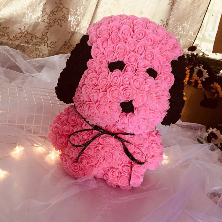 
2019 Hot Sale Weddings Party Christmas Valentines Day Love Engagement Rose Flower Foam Rose Dog 
