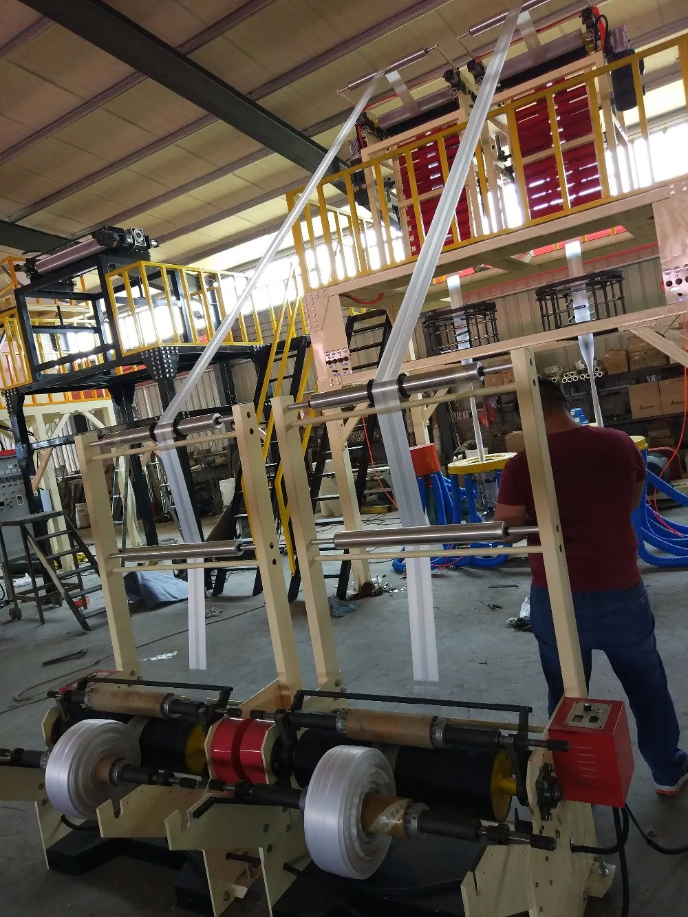 Plastic Industry Line Die Head Double Air Ring Polyethylene Blown Film Extrusion Machine