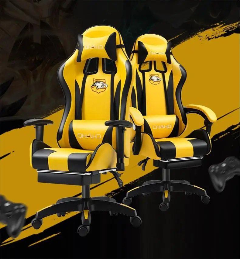 Ergonomic High Back Computer Racing Chair Adjustable Armrest Lumbar Support Swivel Chair Gaming Chair With Lumbar Support