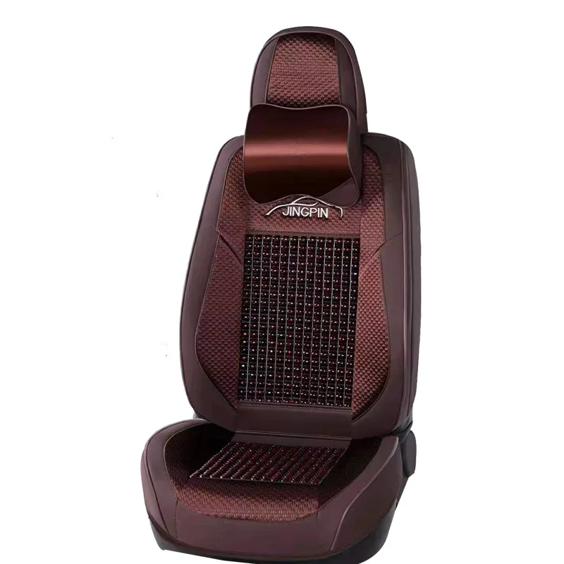 High quality universal all-inclusive seamless nappa leather wooden bead car seat cover