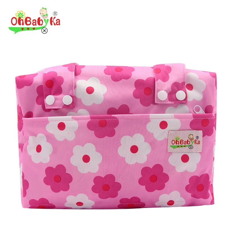 Ohbabyka PUL waterproof nappy wet bag pocket mommy bag washable reusable cloth diaper bag for baby