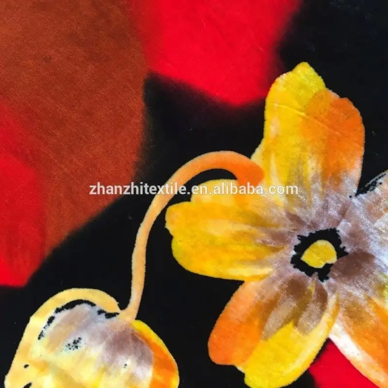 
hot silk velvet wholesale digital printing silk fabric for dress clothes 