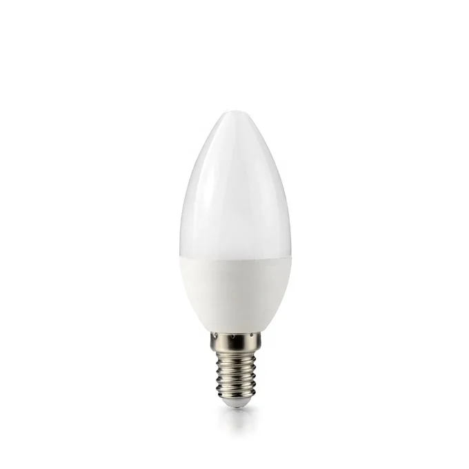 LED Candle lamp C37 E14 bulb 5W Plastic Aluminum body