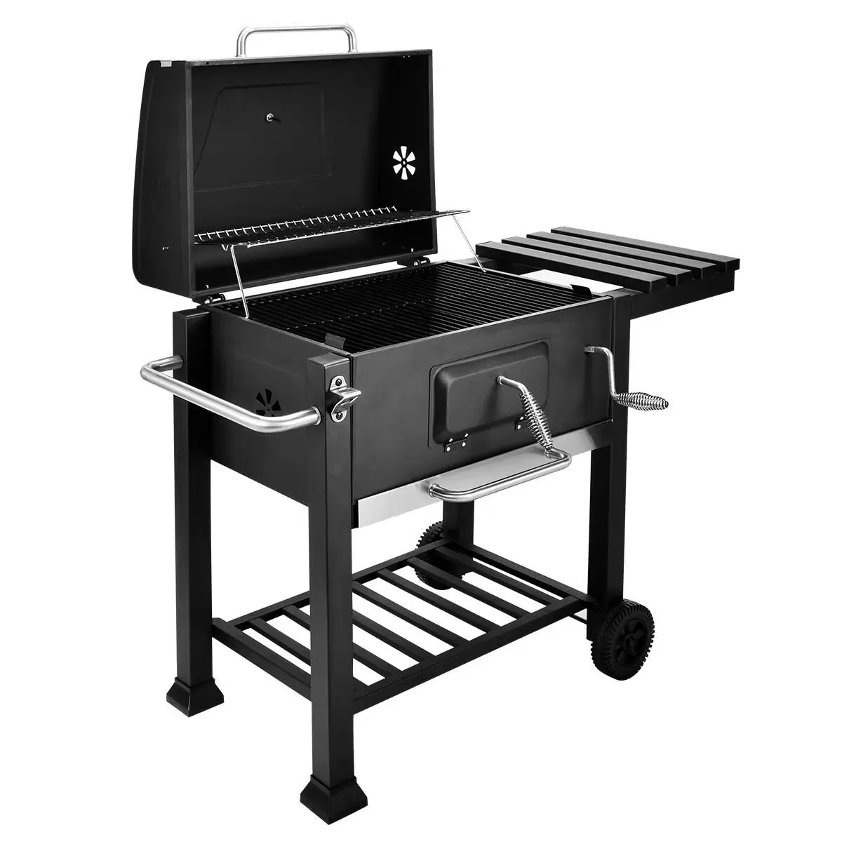 EN1860 passed Parrilla a carbon cuadrada grande Con tapa Extra Large Heavy Duty Charcoal BBQ Somker Grill For Outdoor Barbecue