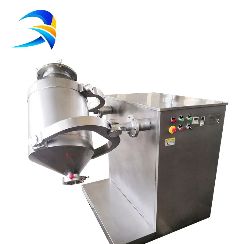 Automatic food chemical powder mixer blender rotating drum 3d mixing machine