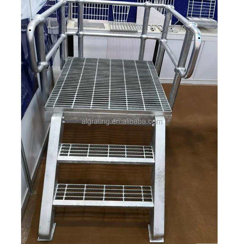 Industrial platform steel step stair ladder with