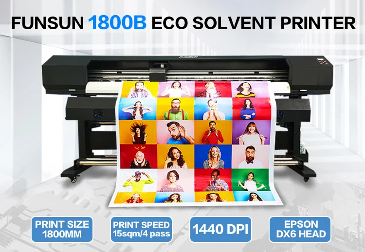 Funsun XP600 Inkjet Printer 1.6m 1.8m 3.2m China Plotter Large Format Poster Canvas Vinyl Wrap Eco Solvent Printer