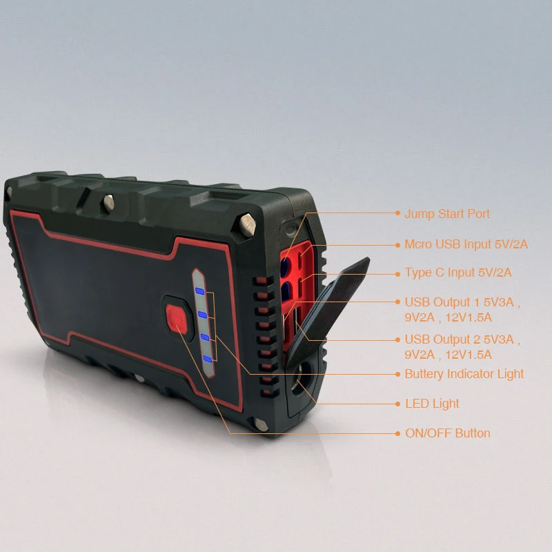 Портативное мини-портативное зарядное устройство 12 В портативное зарядное устройство портативное водонепроницаемое автомобильное пусковое устройство