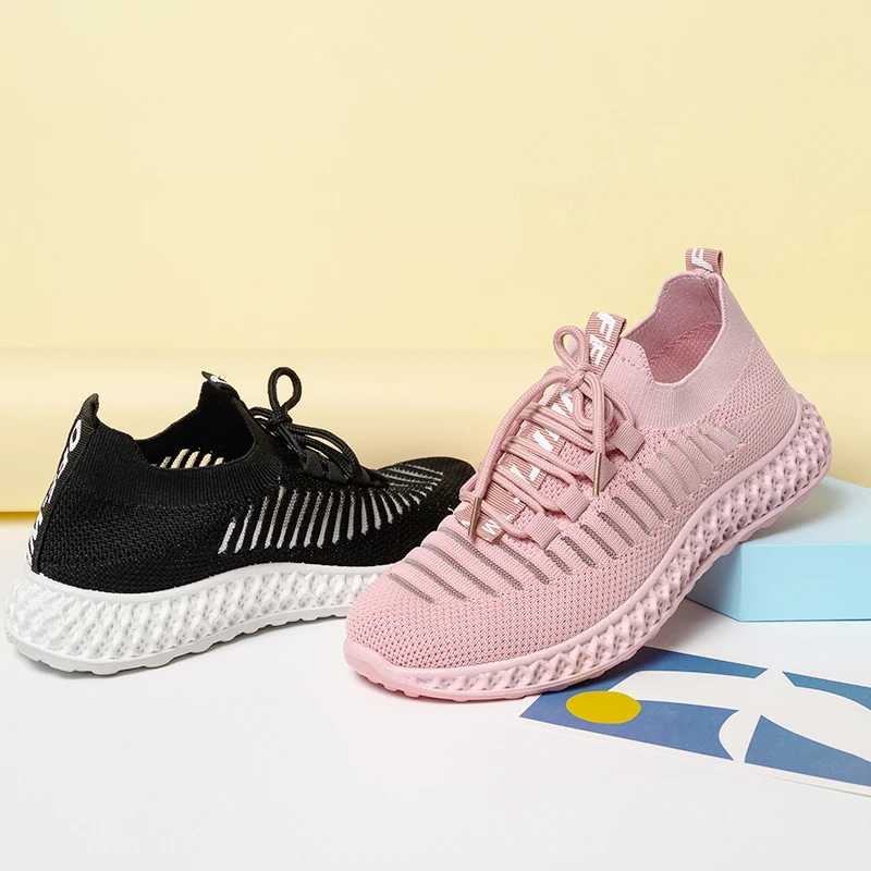 New Flying Woven Shoes Zapatillas deportivas transpirables de punto Zapatillas de marea para mujer
