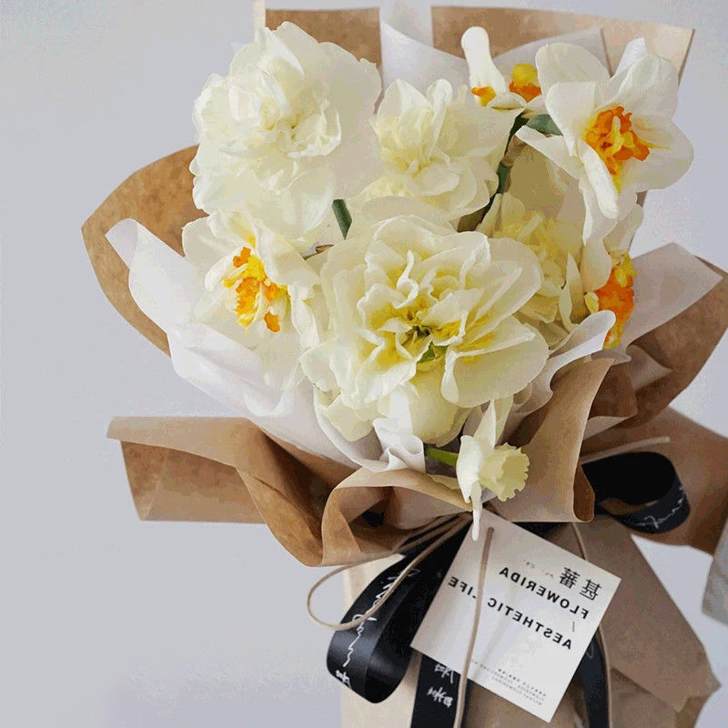 Stock kraft wrapping paper for flower with English letter Packaging tissue paper gift wrapping paper 40sheet/bag