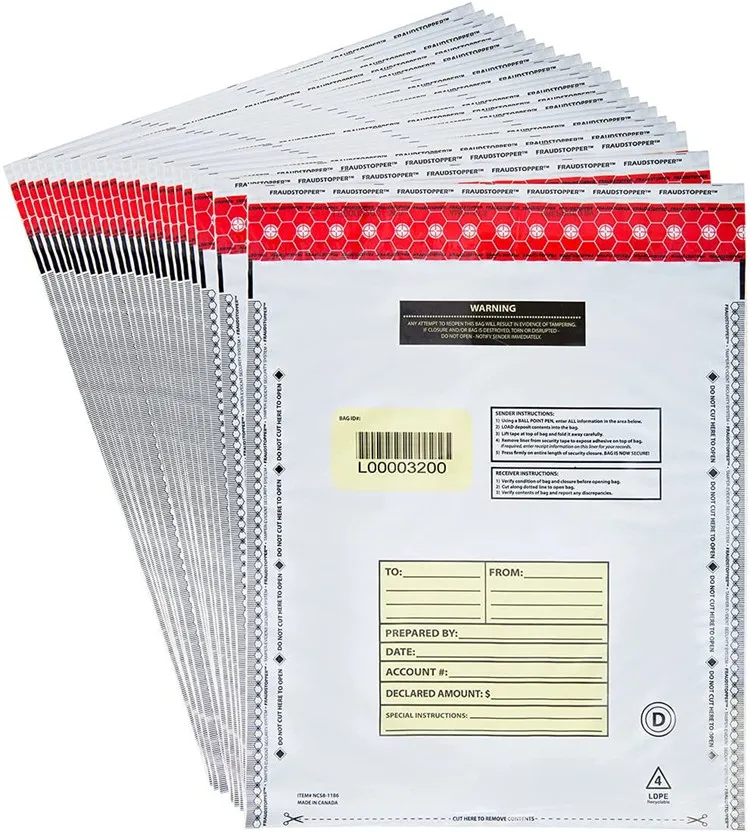 Tamper Evident Confidential Security Envelope Security Plastic Bags Security Mail Bank Bags