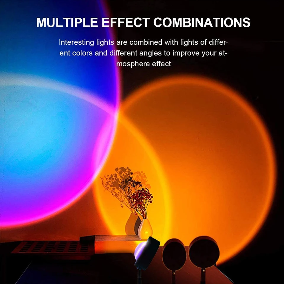 LED Dropshipping RGB Light Product High Quality Cheap Price Smart Light Sunset Projector Lamp LED Sunset Projection Light