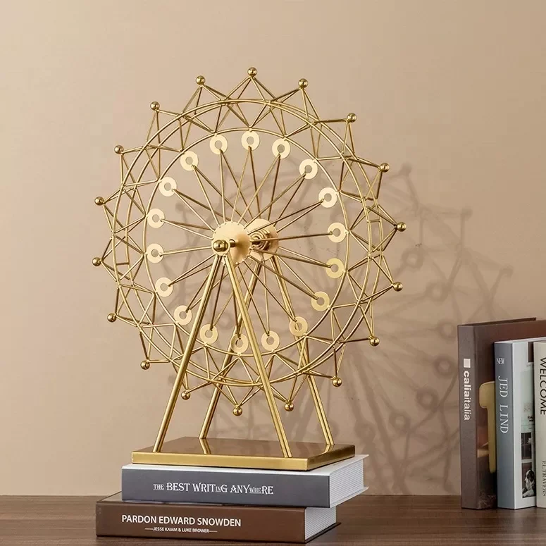 Home accessories handicraft metal statue display Christmas metal decorations home decorations Ferris wheel