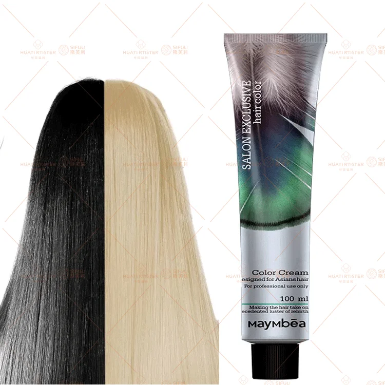 Huati Sifuli Maymbea lack Cover Gray Color Low Ammonium Permanent Colour Dye Cream Hair Dye Kits for professional