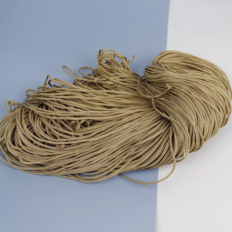 4mm Chunky Glossy Light Braided Polyester Rope Crochet Bag Sun Helmet Macrame Silk Cord Yarn