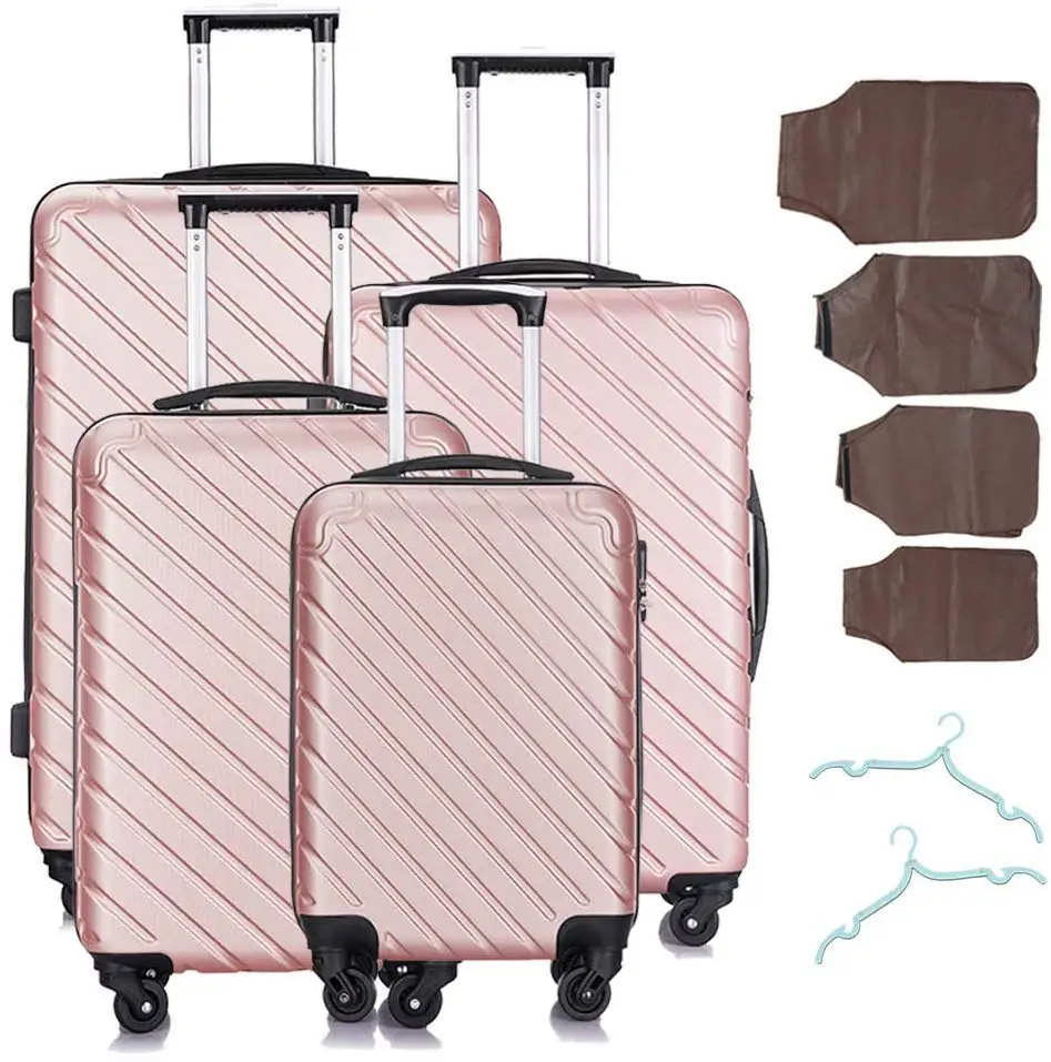 
Free shipping for Distric 6 area from US within 24hours Simple fashion stylish Champaign Gold 4 Pcs Luggage Set for Travel 