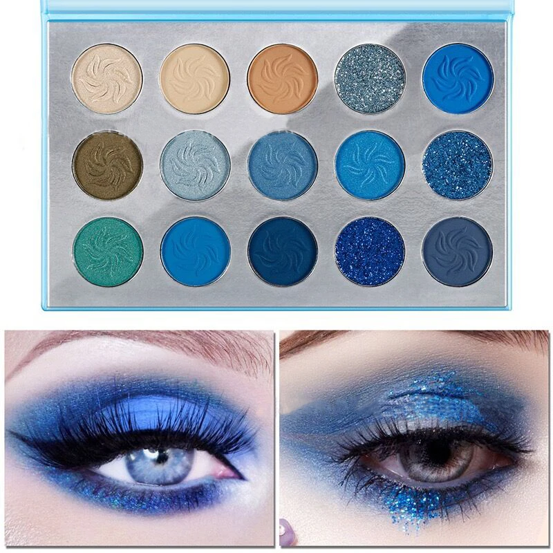 Wholesale Cosmetics 15 Color Eyeshadow  palette glitter shimmer eye shadow no logo