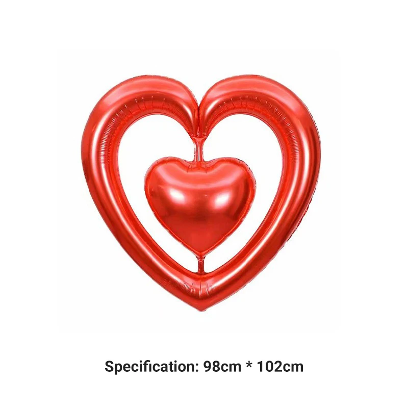 New Arrival Valentines Galobs Ballons Oversized Heart Shaped Aluminum Foil Balloon For Bridal Shower Wedding Party Decorations