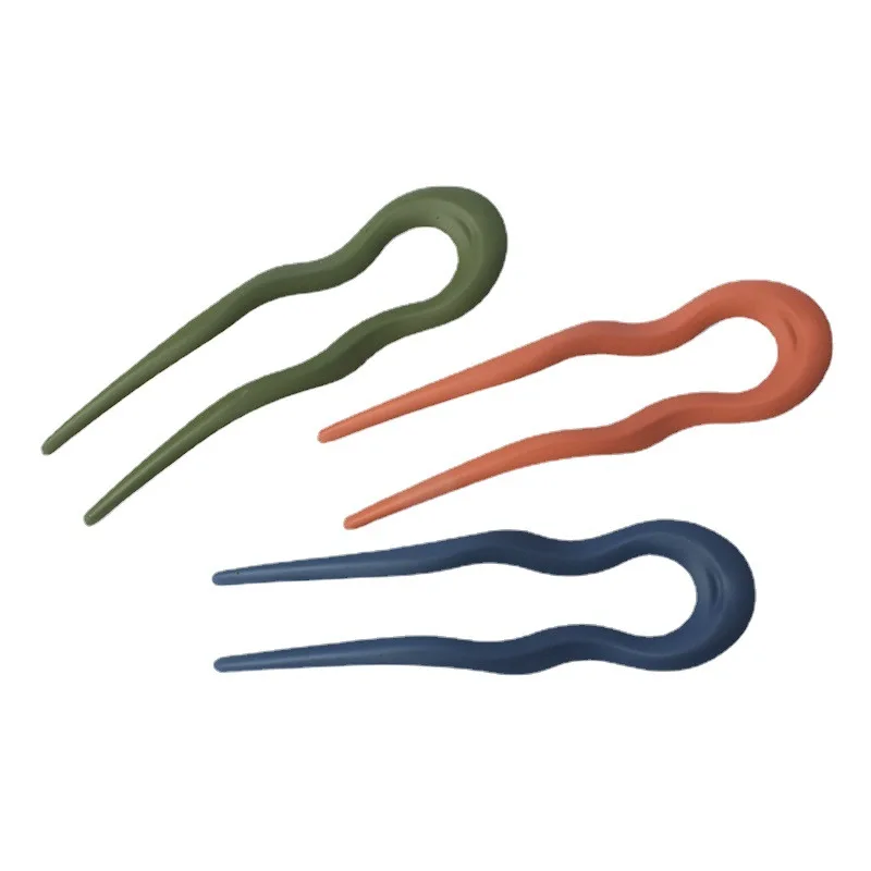 Factory Directly Selling U-Shaped Hair Stick 13cm PC Plastic Matte Styling Hairpins Hair Accessories For Women