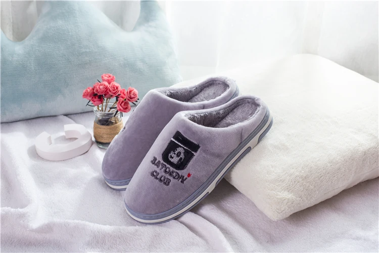 
Winter custom logo winter indoor slippers velvet women slipper animal plush slippersl 