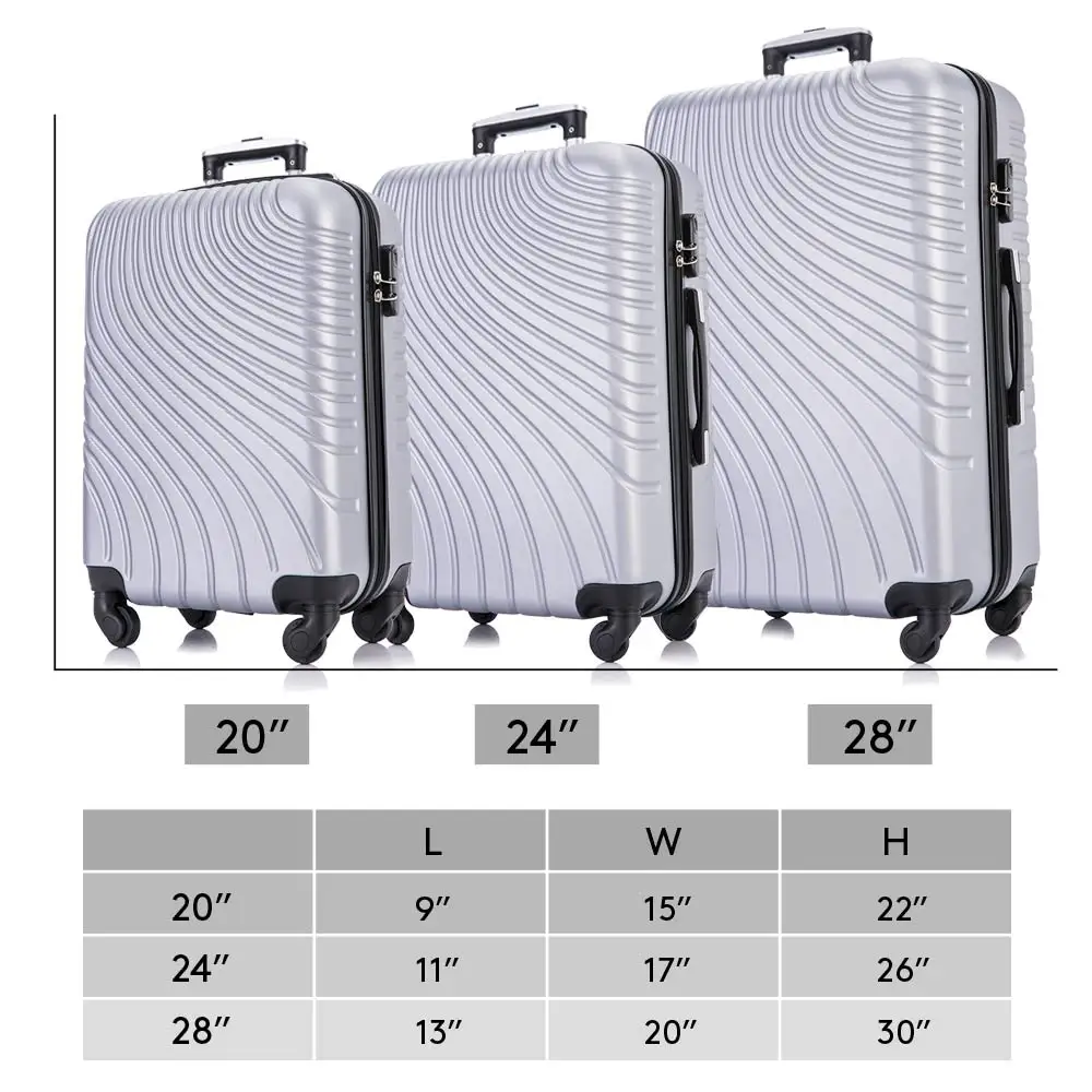 
Free shipping for district 6 area from US lock for secure packing finger protection material smooth zipper 3 pcs luggage set 
