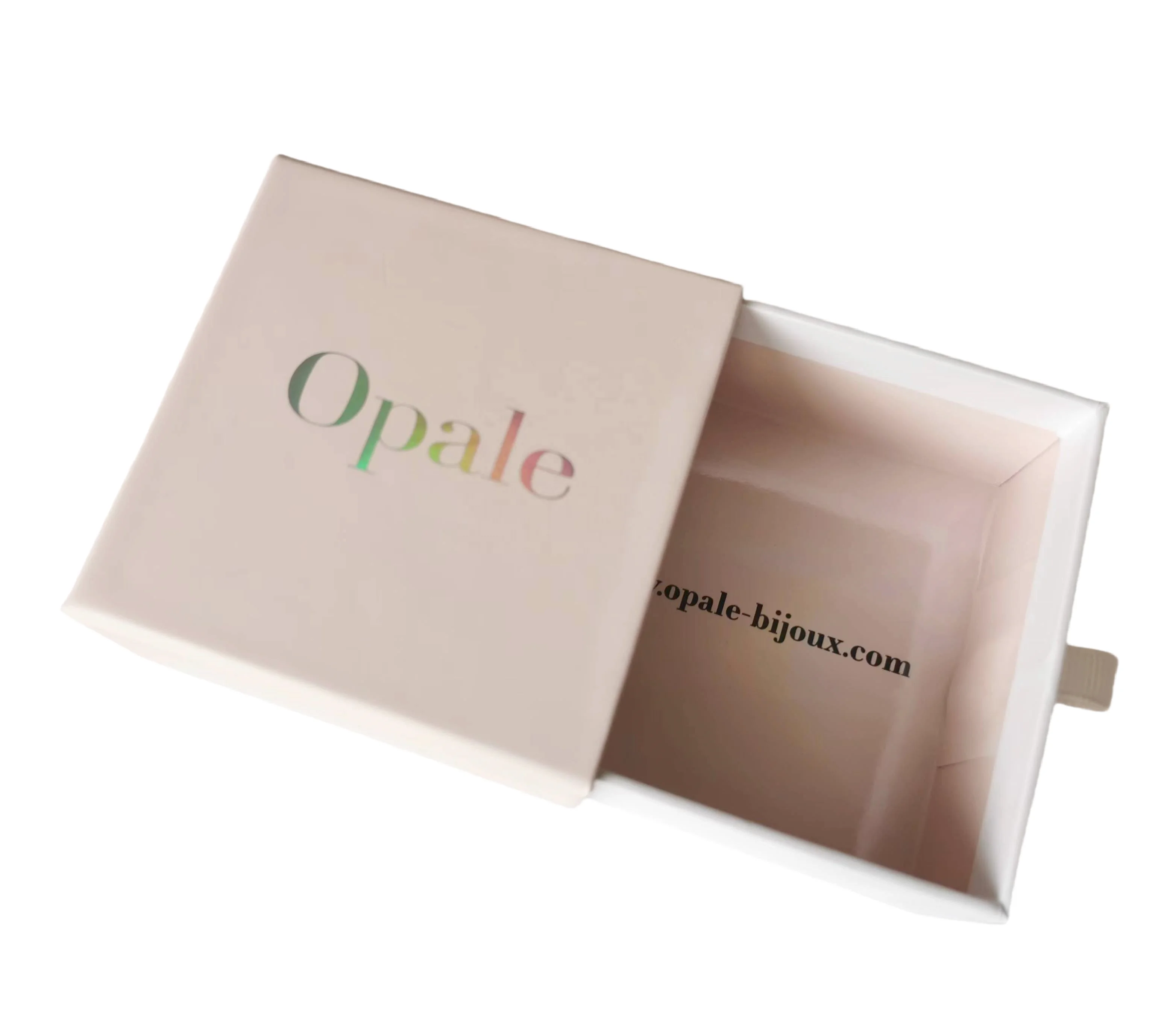 Customized Printed Logo Mini Necklace Jewellery Packaging Sliding Gift Box Hot Sale Luxury Paper Drawer Jewelry Box with Handle