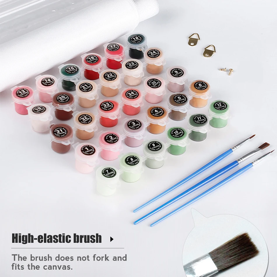 FR hot selling colorful pictures painting by numbers oil painting handmade for living room decor