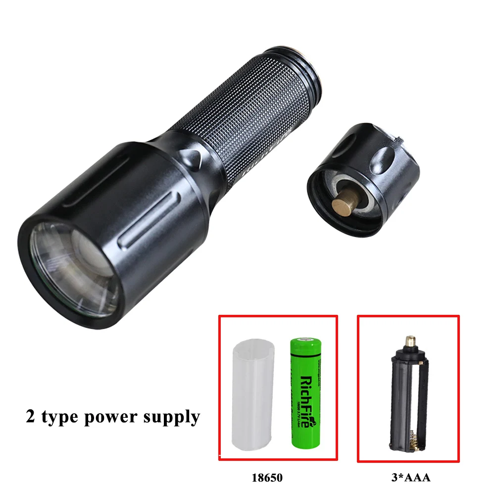 RichFire Hot-selling long-range portable zoom long range bright tactical flashlight