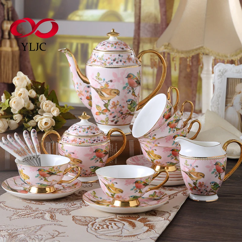 17pcs Country Style Dinnerware Porcelain Dinner Plates Ceramic Bone China Tableware