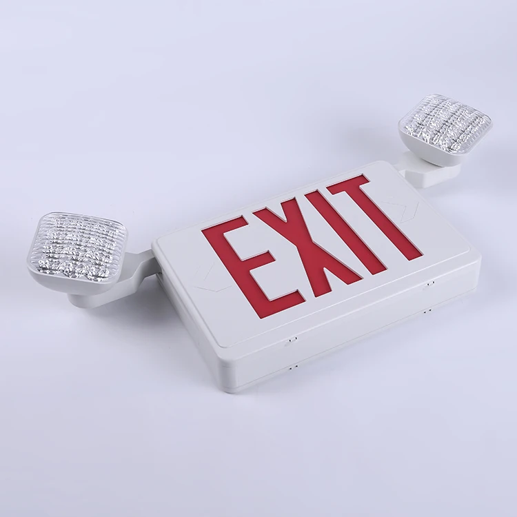 BEST sell model newest battery backup exit sign LED twin heads emergency combo light for commercial electric use