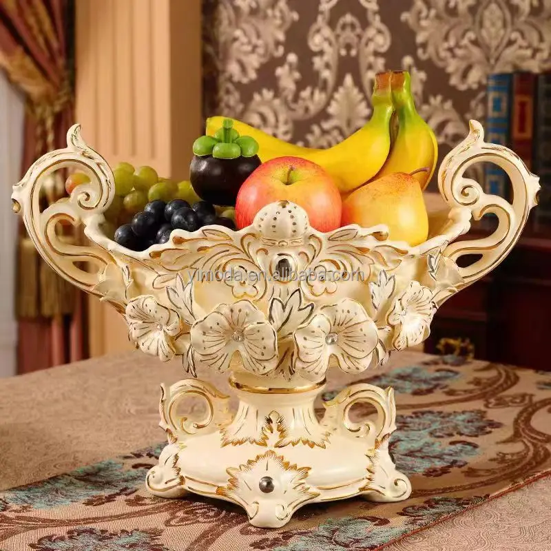 French elegant cream white rose flower carved snack bowl  Classic Collection Elegant handmade fruit snack bowl