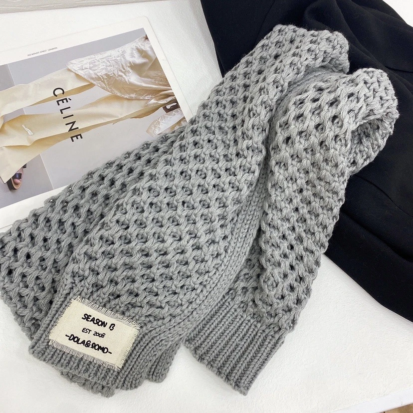 Роскошный женский однотонный зимний шарф YRXT из полиэстера и хлопка с кисточкой