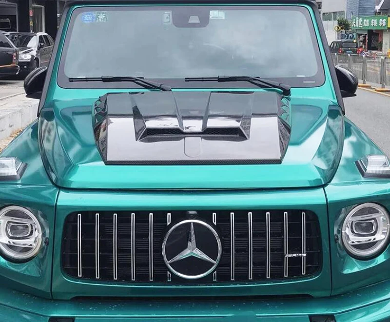 BS style Dry Carbon Fiber Front Hood Bonnet Trim For Mercedes Benz G Wagon W464 G550 G63 G500  2019-20