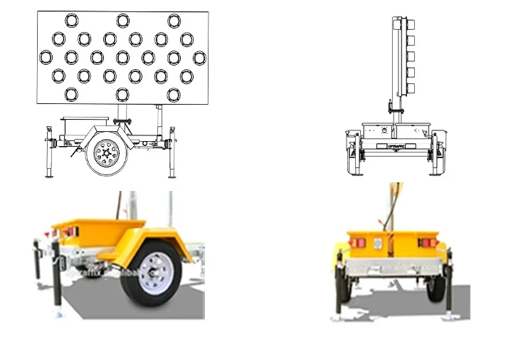 Solar Tech Movable Solar Powered Radar Speed Sign with Trailer Silent Advisor Radar Speed Detection and Monitoring Trailer