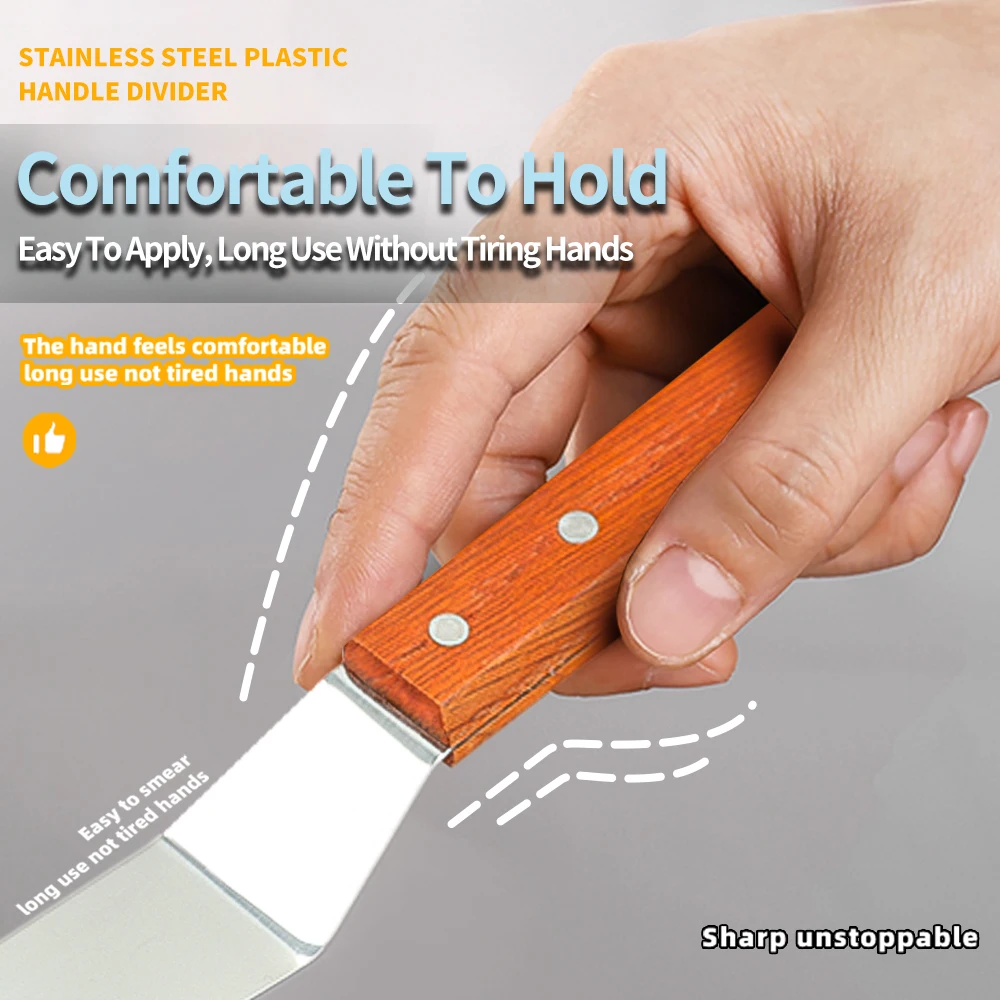 Bakest Wood Handle Straight Spatula Stainless Steel Cake Icing Decorate Spatula Knife for Butter Cream Decoration Tools