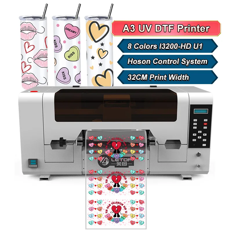 Adhesive Vinyl Decal A3 Uv Dtf Printer Printing Laminating Uv Dtf Sticker Printer