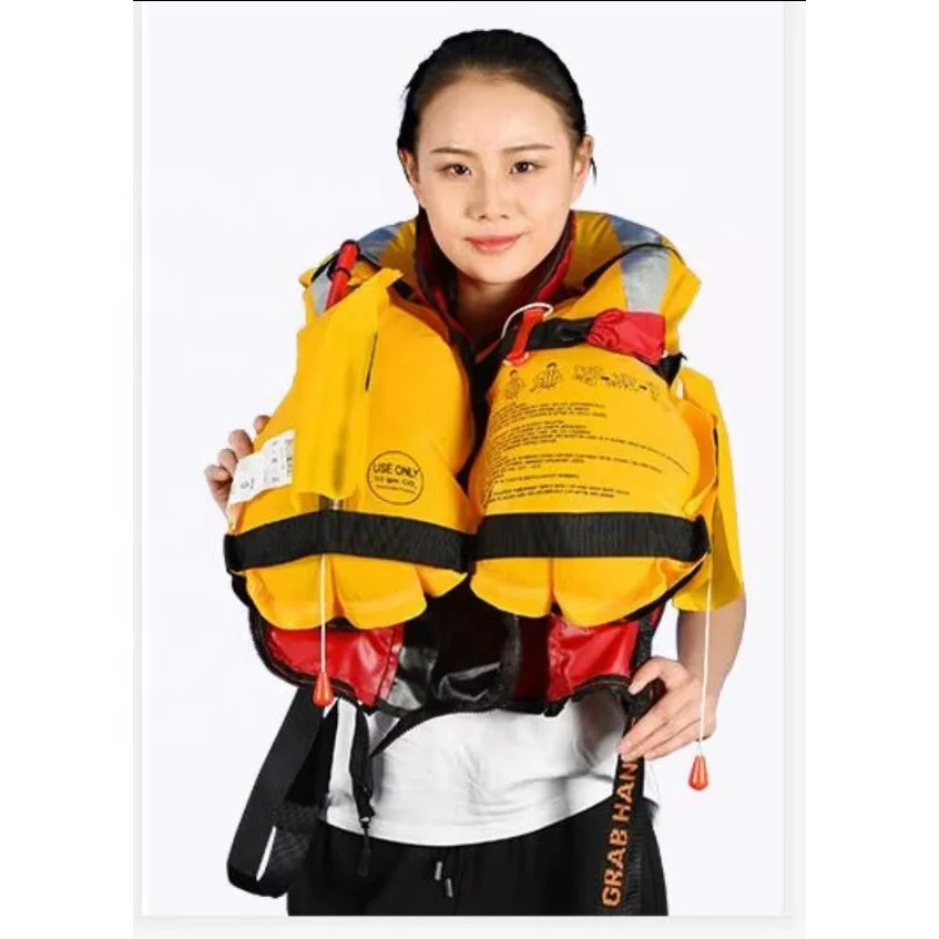 150N automatic inflatable double air chamber life jacket with co2 33g cylinder