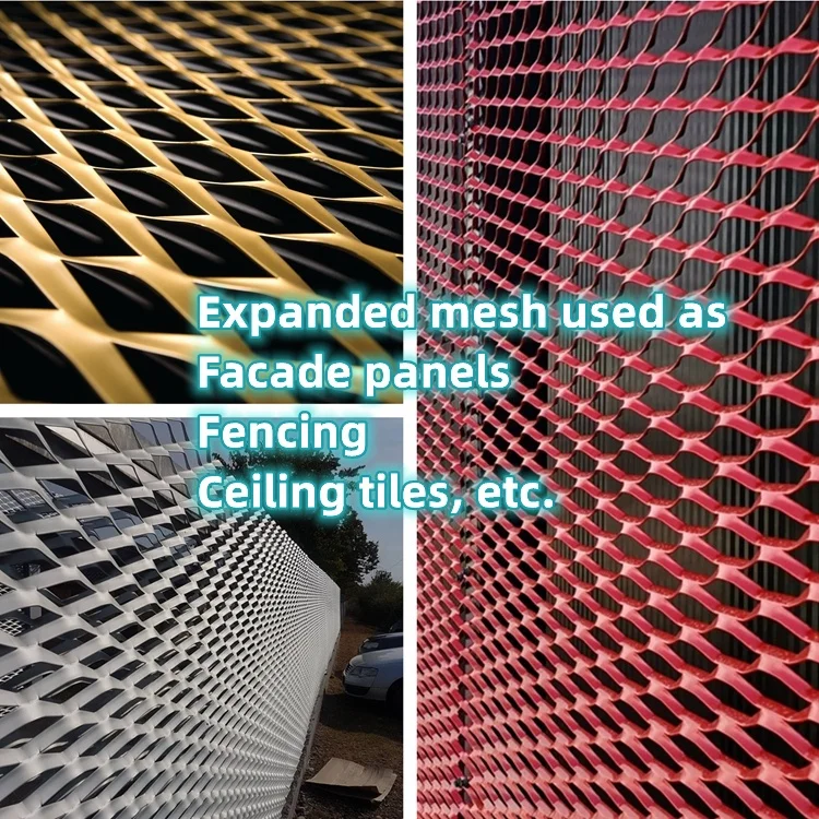 Factory Wholesale Customized Diamond Hole Aluminum Expanded Mesh Facades For Large Buildings