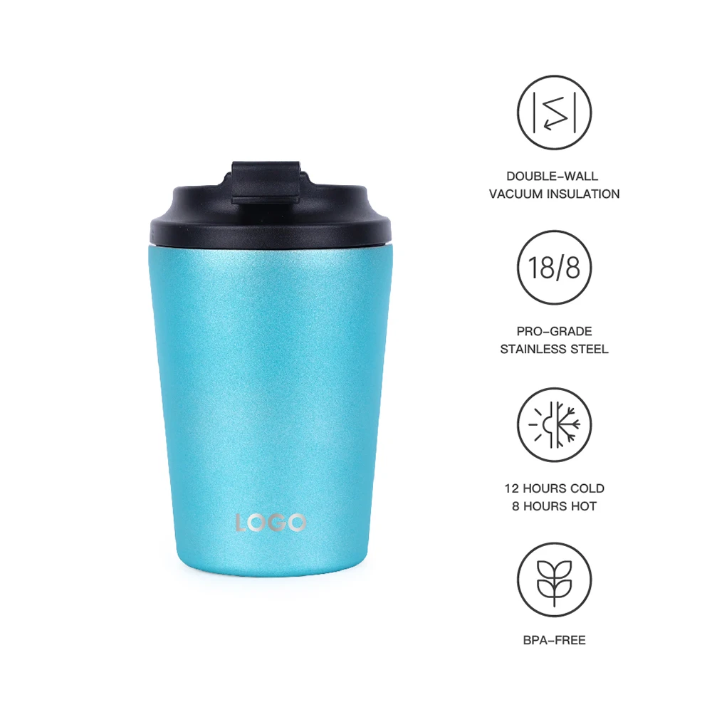 Eco Friendly Double Wall Stainless Steel Insulated 12oz 350ml Coffee Mug Vacuum Leakproof Reusable Coffee Cups