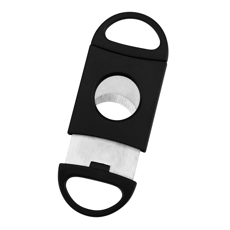 Factory stock 10% OFF Best Price Cutter Cigar Product Black Plastic Double Blade Guillotine High Quality Cutter Cigar Utensil