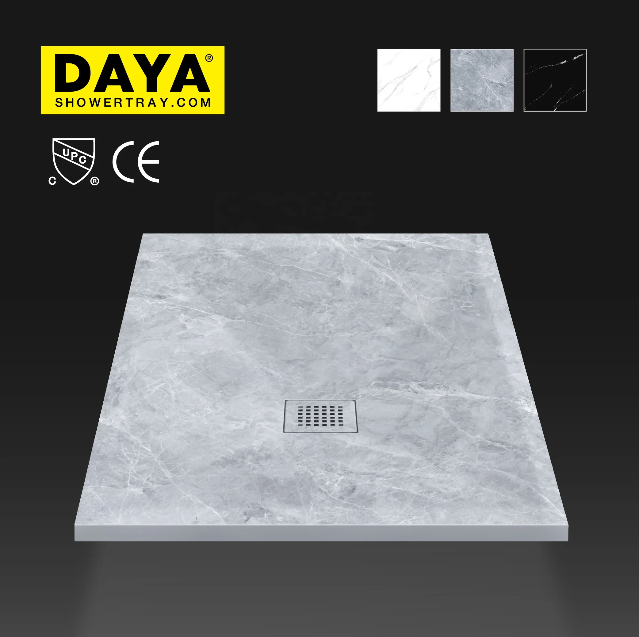 White Shower Plate,Artificial stone shower tray, Thickness 2.5cm Ultra-thin Marble and Resin shower tray