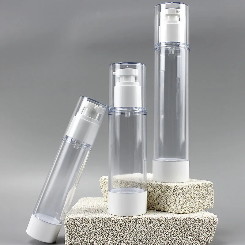 Cosmetic Packaging Matte Spray Custom Vacuum Bottle Body PET Plastic Pump Airless Cosmetic Bottle