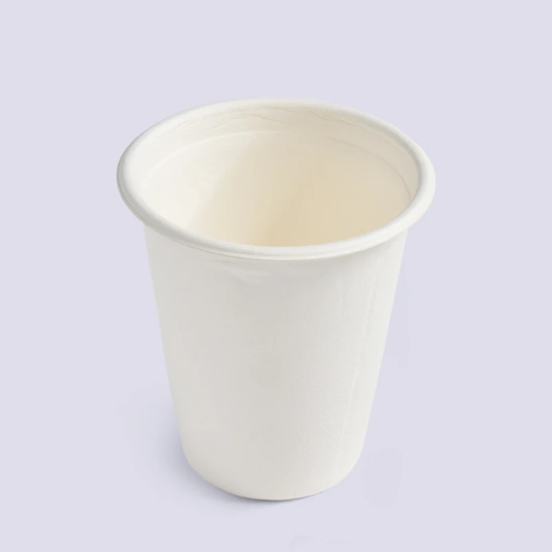 eco friendly disposable sugarcane bagasse 8 oz coffee cup with 80mm lid