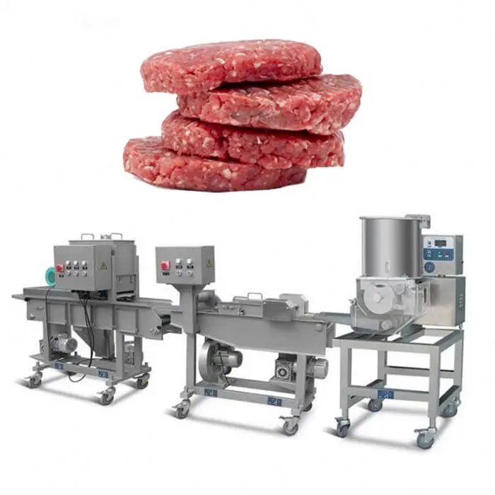 automatic burger press for meat or vegan patties with customizable shapes manufacture