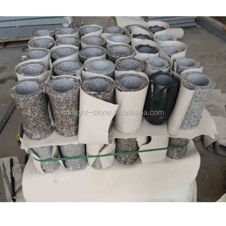 cheap small Bahama Blue granite cemetery flower vases for graves tombstone monument